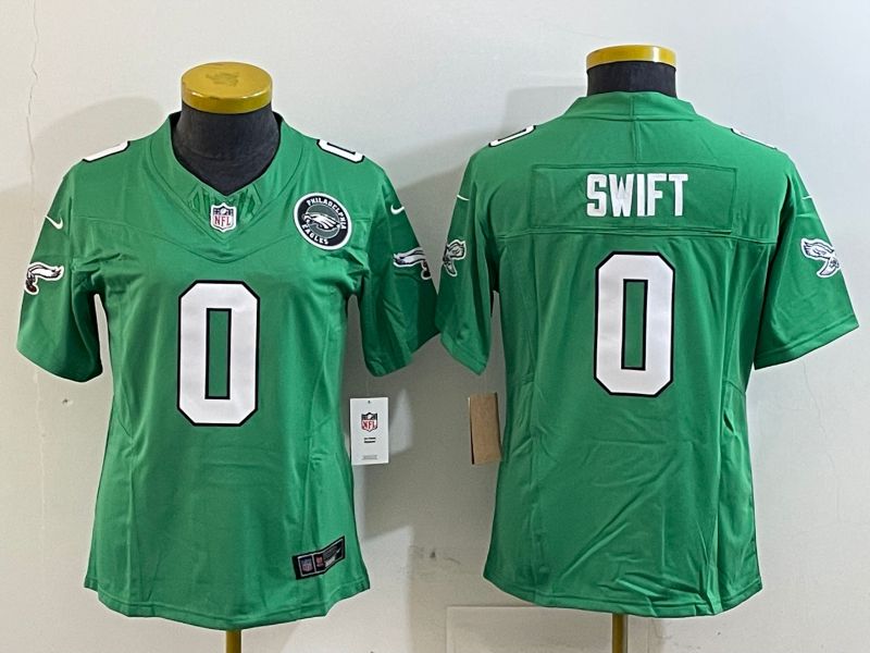 Youth Philadelphia Eagles #0 Swift Green three generations 2025 Nike Vapor Limited NFL Jersey style 4